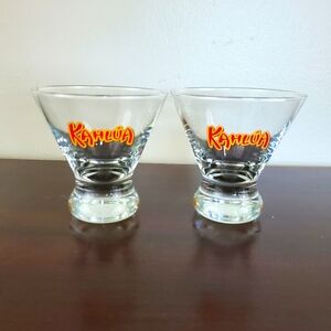 Set of 2 Kahlua Logo Liqueur Cocktail Glasses "The Everyday Exotic" ~ Pre-Owned